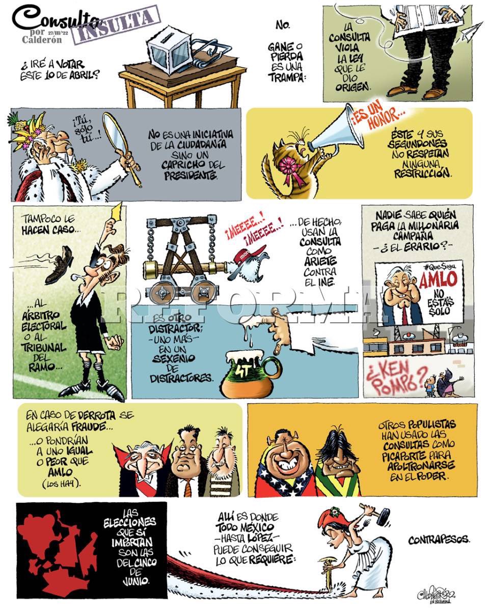 JLozanoA's tweet photo. ⚠️Extraordinario @CartonCalderon en @Reforma que explica, a la perfección, por qué NO hay que participar en la farsa de la #RevocaciónDeMandato. 

Por favor, no caigan en el juego. 

#UrnasVacias10Abril 

RT https://t.co/kMgSsPtE9Y
