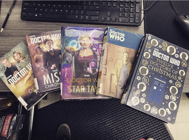 laurasellers38's tweet photo. This is what happens when you give a geeky librarian access to a state wide library catalog. Gotta feed my addiction! #TLDE2022 #whovian #geekylibrarian #allthebooks https://t.co/F1njAC1DSz