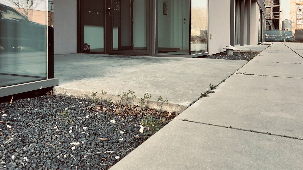 bartvermandere's tweet photo. Een #gebouw wind- en #waterdicht afleveren is de taak nr. 1 van de #architect maar dit hoeft niet altijd met een #hoogteverschil zoals vroeger: met #ruimte naar binnen en voldoende waterdoorlatende zones buiten de #looplijn, kan dit perfect vlak #drempelloos https://t.co/St7IaX65ON