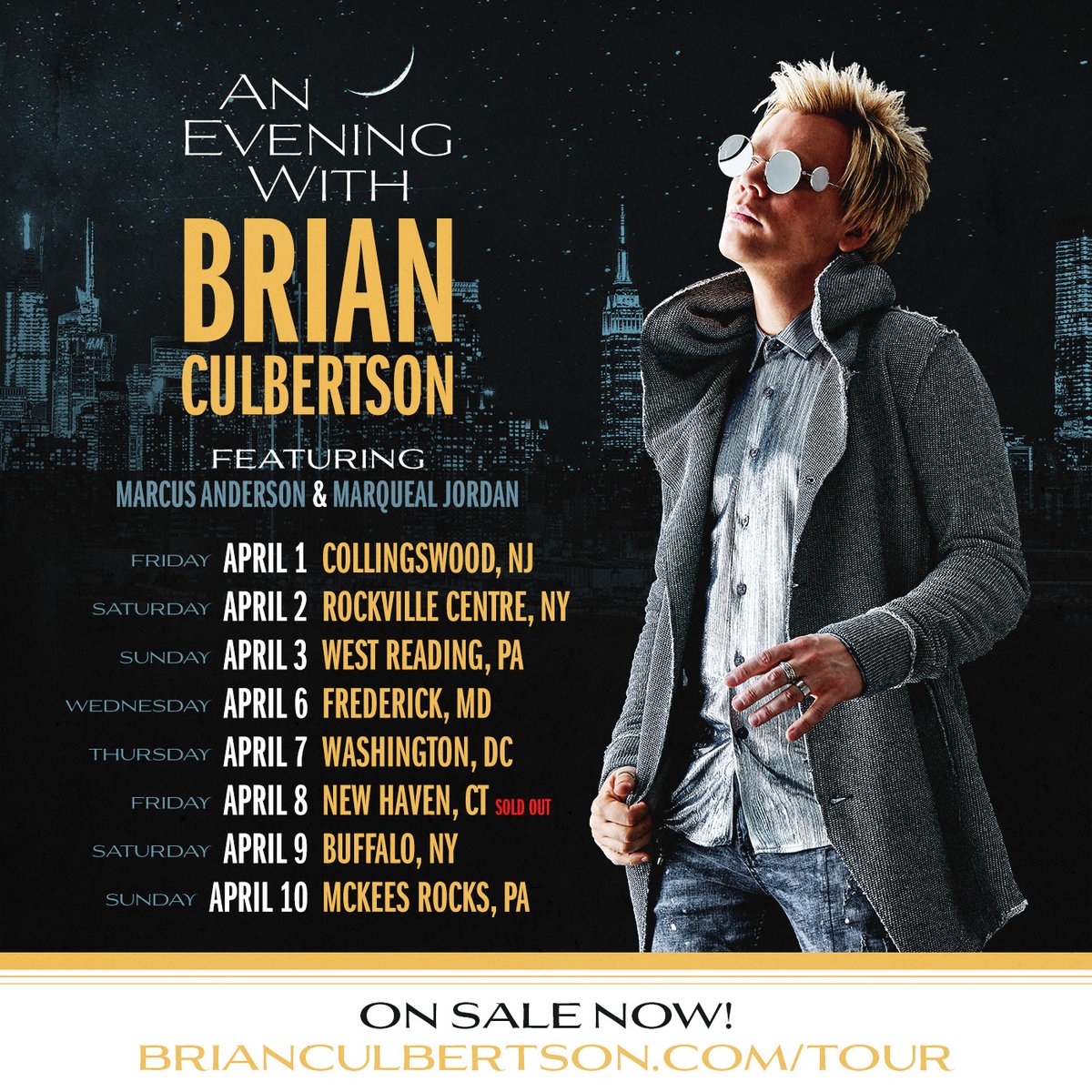 brianculbertson's tweet photo. It all starts Thursday night in Collingswood, NJ for the Production Rehearsal/Q&amp;A, then April 1 is the first show. Can't wait to get back on the road! See you in a few days... https://t.co/elIT7ImBF0