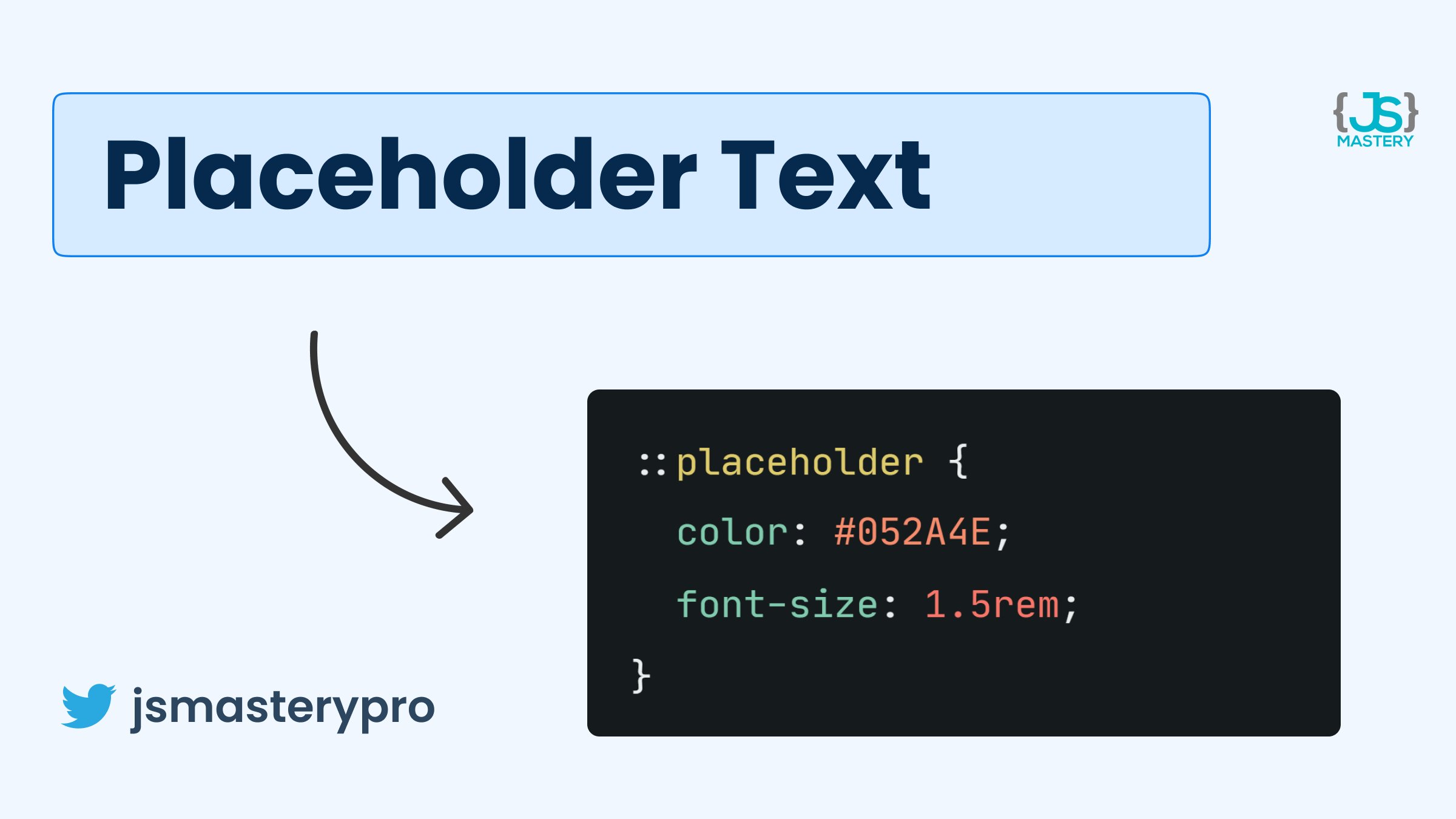 Adrian JavaScript Mastery on X Customize Placeholder text with CSS pseudo element The placeholder CSS pseudo element represents the placeholder text in an input or textarea element. CSS3 webdevelopmen...