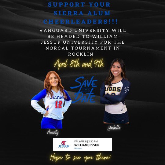 Sierra Cheer (@sierrahscheer) on Twitter photo Sierra Alum Anasity and Ysabella will be competing in a game Friday, April 8, 2:30pm at William Jessup. Let’s show our support!!💙🐾 <a href="/SierraTWolves/">Sierra High School</a> <a href="/Sierra_Ath_Dept/">Sierra Athletics</a> Sierra Alum Anasity and Ysabella will be competing in a game Friday, April 8, 2:30pm at William Jessup. Let’s show our support!!💙🐾 <a href="/SierraTWolves/">Sierra High School</a> <a href="/Sierra_Ath_Dept/">Sierra Athletics</a>