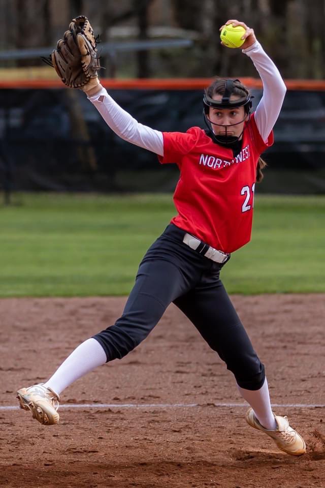 nwghsoftball's tweet photo. Congratulations to @belvaradi2024 for earning Player of the Game against Southeast Guilford.
Varadi went 5IP-0H-0R-0ER-0BB-7KK, throwing a Perfect Game!!
#pitchedaperfectgame 🥎#varadi💪#NorthwestLadyVikings https://t.co/JdkvSLNPLm