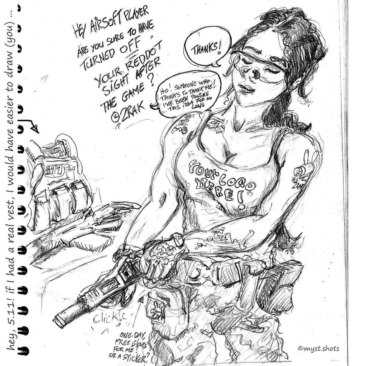 the_real_2rak's tweet photo. It's sunday, it's the reminder for the #airsoftplayer #wip buy the final version for your communitymanagement for #airsoft #airsoftshop #airsoftworld #tactical #drawing #dessin #girlsandguns #girlswithgun @Mechanix_Wear @511Tactical @Cybergun_Group https://t.co/nrGsfoR5fp