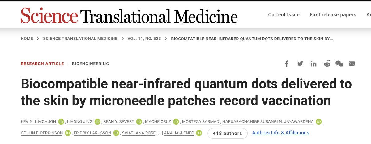 The quantum dot tattoo isn't some 'laptop conspiracy.' It was covered in Smithsonian Magazine, Scientific American, StatNews, and elsewhere. As with any vaguely satanic experiment conducted by Ahriman-possessed technocrats, 'experts' are sorting out the 'ethical concerns.' 🧵/9