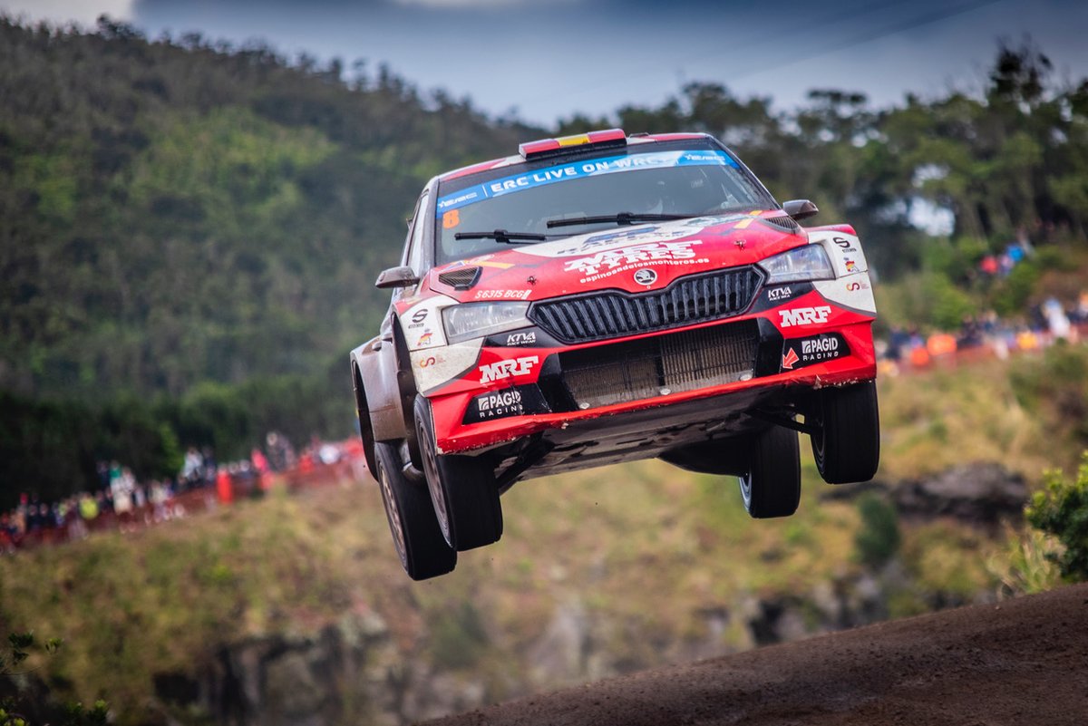 MRF_Racing's tweet photo. VICTORY🏆🏆

What a rally. That is an incredible effort from @efren_llarena @FernandezSara14 and the entire #TeamMRF 

#MRFTyres #ERCLive #Sparco #FIAERC @FIAERC https://t.co/J94WSO8QGI
