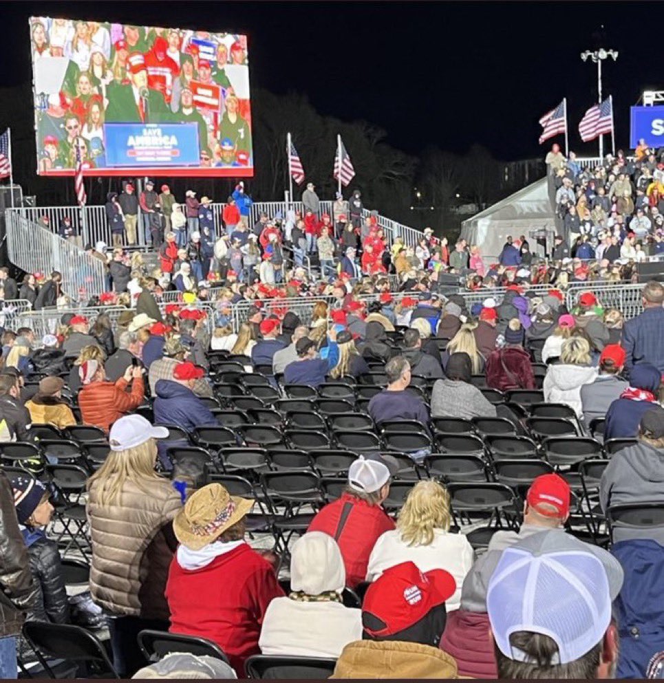 NoLieWithBTC's tweet image. Trump is dispatching his spokesperson to desperately deny any report that last night’s Georgia rally had tons of empty seats.

They do not want you to see this photo.