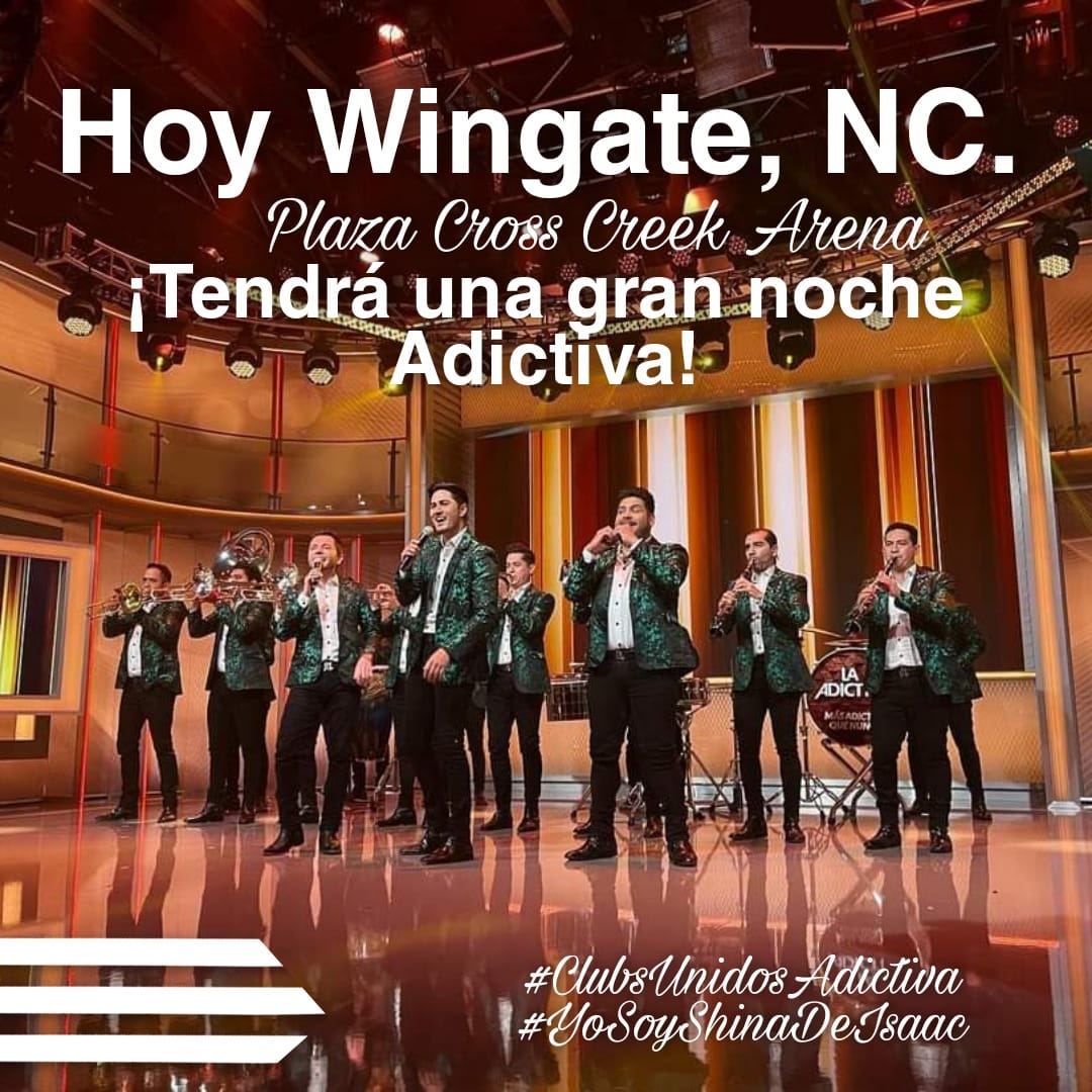garatelua's tweet photo. ✨Hoy Domingo 28 de Marzo 2022✨
Se presenta @adictivaoficial  #MásAdictivosQueNunca en Wingate, NC. 💛🎤🎼 Será una gran #NocheAdictiva #YoSoyShinaDeIsaac #LSDI #SiTeMirara  ✨ #ClubsUnidosAdictiva ✨
#admiramosavariosmúsicosperosolounoserobónuestrocorazón Isaac• @promo_vero https://t.co/kdGgQzRhDs
