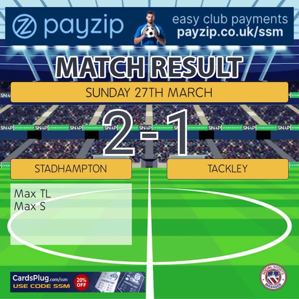 StadhamptonFc's tweet photo. We had MAX power today to beat a spirited @TackleyUnited thanks to goals from @max_standley47  and @Max_TaylorLane . A great team performance from the boys today! https://t.co/l307GG4QXz