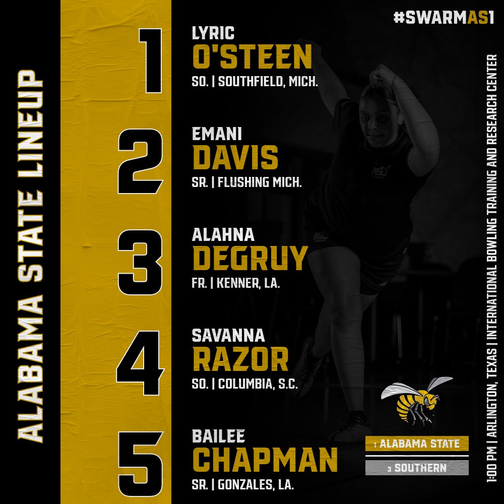 Here is our lineup for the SWAC (<a href="/theswac/">Southwestern Athletic Conference</a>) championship match

#SWARMAS1 x #RYSASU