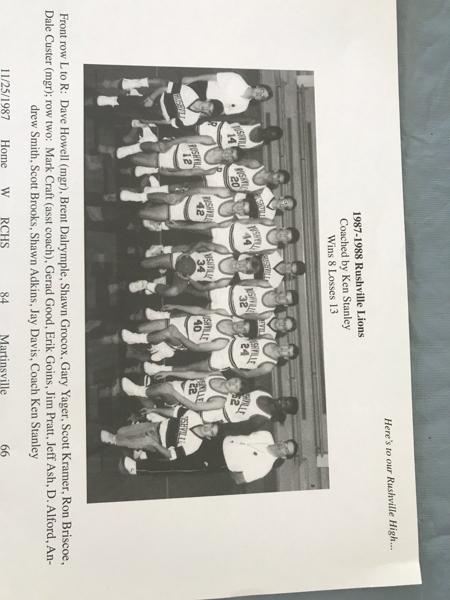 pcsportsguy's tweet photo. Coach Dalrymple during his HS days. #12. Had him sign this book several yrs ago. So glad I did. Not a bad scorer in his day - finished with 770 points. Great guy and coach - a true state champion.  From one Rushville grad to another - thanks coach for representing RCHS w/class. https://t.co/S9cuNCRUu8
