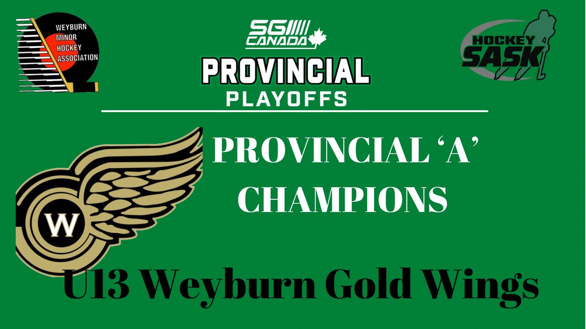 HockeyWeyburn's tweet photo. CONGRATULATIONS U13 A Provincial CHAMPIONS!!!! So fresh, no pics yet!!! https://t.co/3lbPNcrAG6