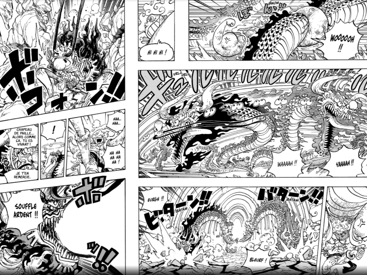 GojiYoutube's tweet photo. Attendez mais... Si le combat de Luffy vs Kaido s'inspire  de Luffy vs Oz et que Nika savait manier les armes/épées, il peut à tout moment récupérer le Katana d'Onigashima et tenter une action loufoque avec...

#ONEPIECE1044 https://t.co/7id4LX5xrn