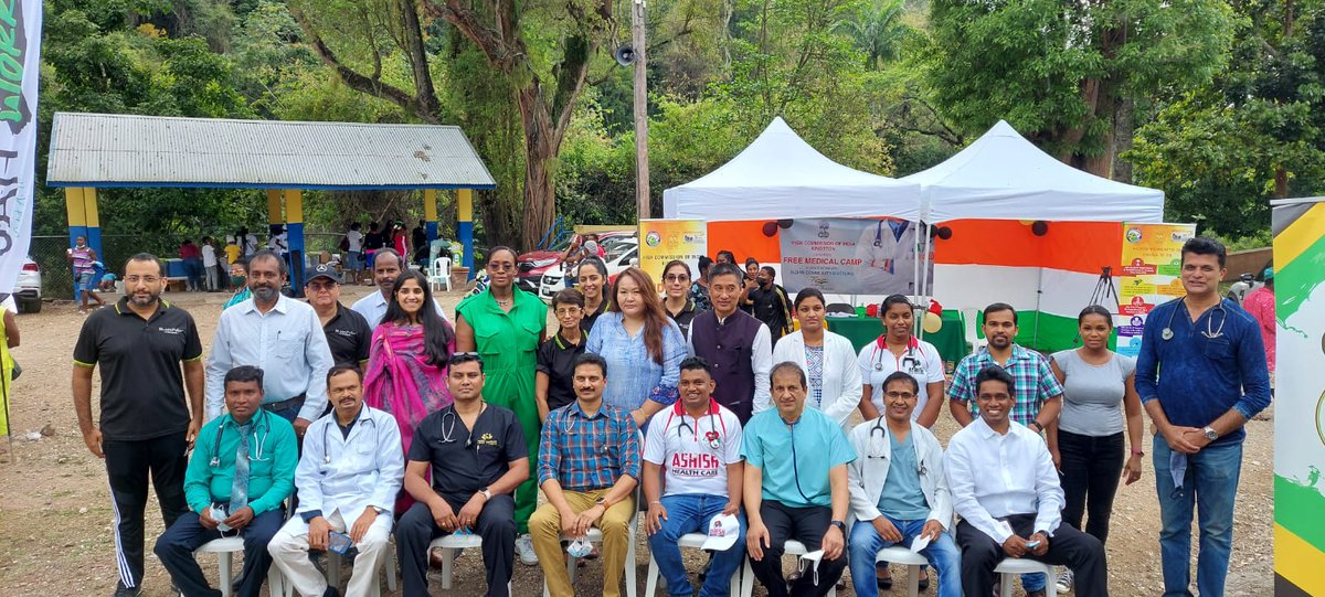 hcikingston's tweet photo. #India gives back to community !!!

@hcikingston joined Hon. @JulietHolness to organise a Free Medical Camp at #GordonTown in association with Indian community Docs &amp; Pharma companies

400+ treated, free Med tests &amp; Medicines #IndiaAt75 @IndianDiplomacy @iccr_hq
@pbcjamaica https://t.co/MKZWhkAJ0j