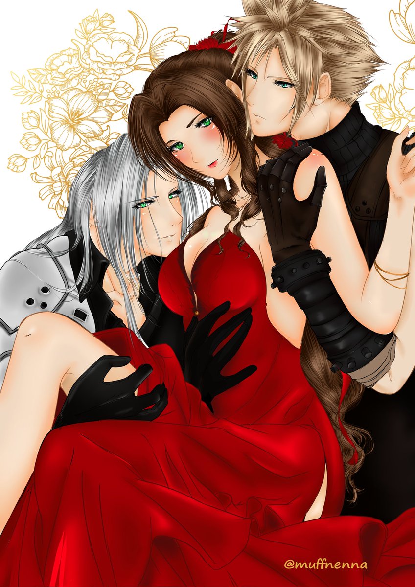 Muffinenna's tweet image. While it's true that I adore the innocent love between Cloud and Aerith, I also really like the thought of a spicy love triangle like this one 😳😍 Does anyone agree with me??
#clerith #aeriseph #cloud #sephiroth #fanart #FinalFantasy7Remake