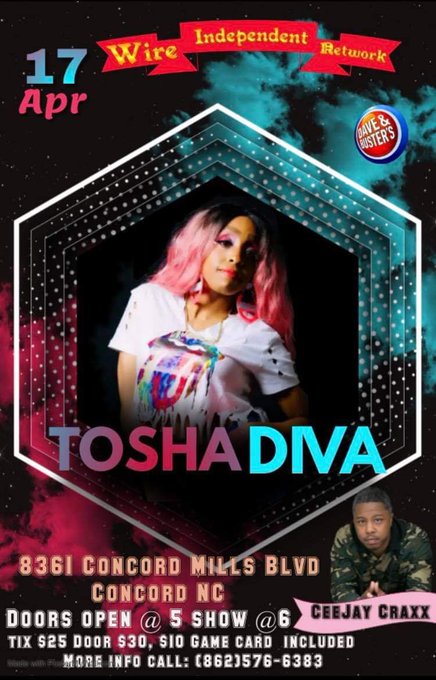 I&rsquo;m going to put on a real performance y&rsquo;all at @DaveandBusters  I will be performing my new hit single<a href="/tag/daveandbusters"class="tags"><span>#daveandbusters</span></a><a href="/tag/charlottenc"class="tags"><span>#charlottenc</span></a><a href="/tag/toshadiva"class="tags"><span>#toshadiva</span></a><a href="/tag/teamtoshadiva"class="tags"><span>#teamtoshadiva</span></a>