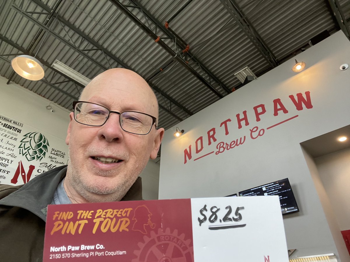 portmoodyrotary's tweet photo. Today is @Northpawbrewco day. #searchfor #findtheperfectpint is winding down. @CoquitlamRotary https://t.co/IscfoXmCmt