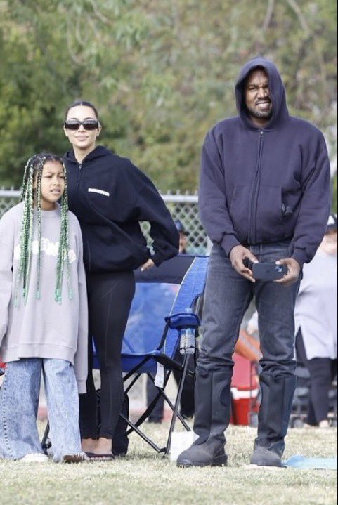 RapTV on Twitter: "Kanye, Kim Kardashian & North at Saints soccer game‼