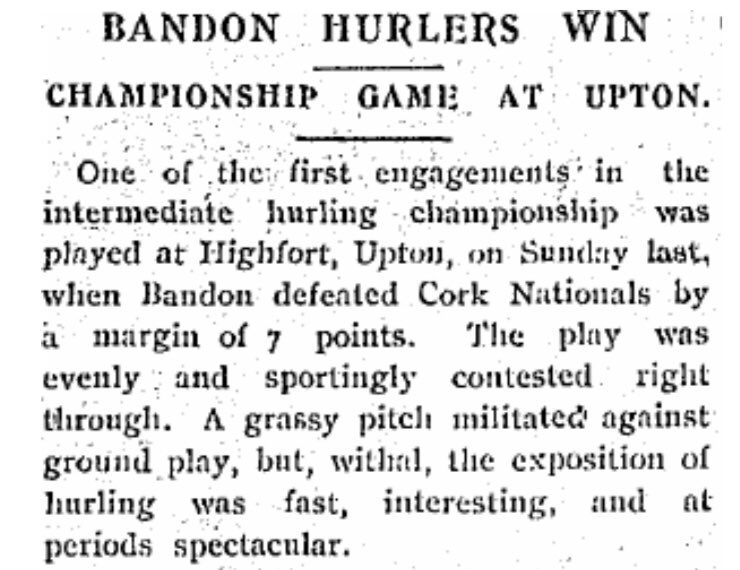 Cork Hurling History on Twitter "On this day 90 years ago BandonGAA