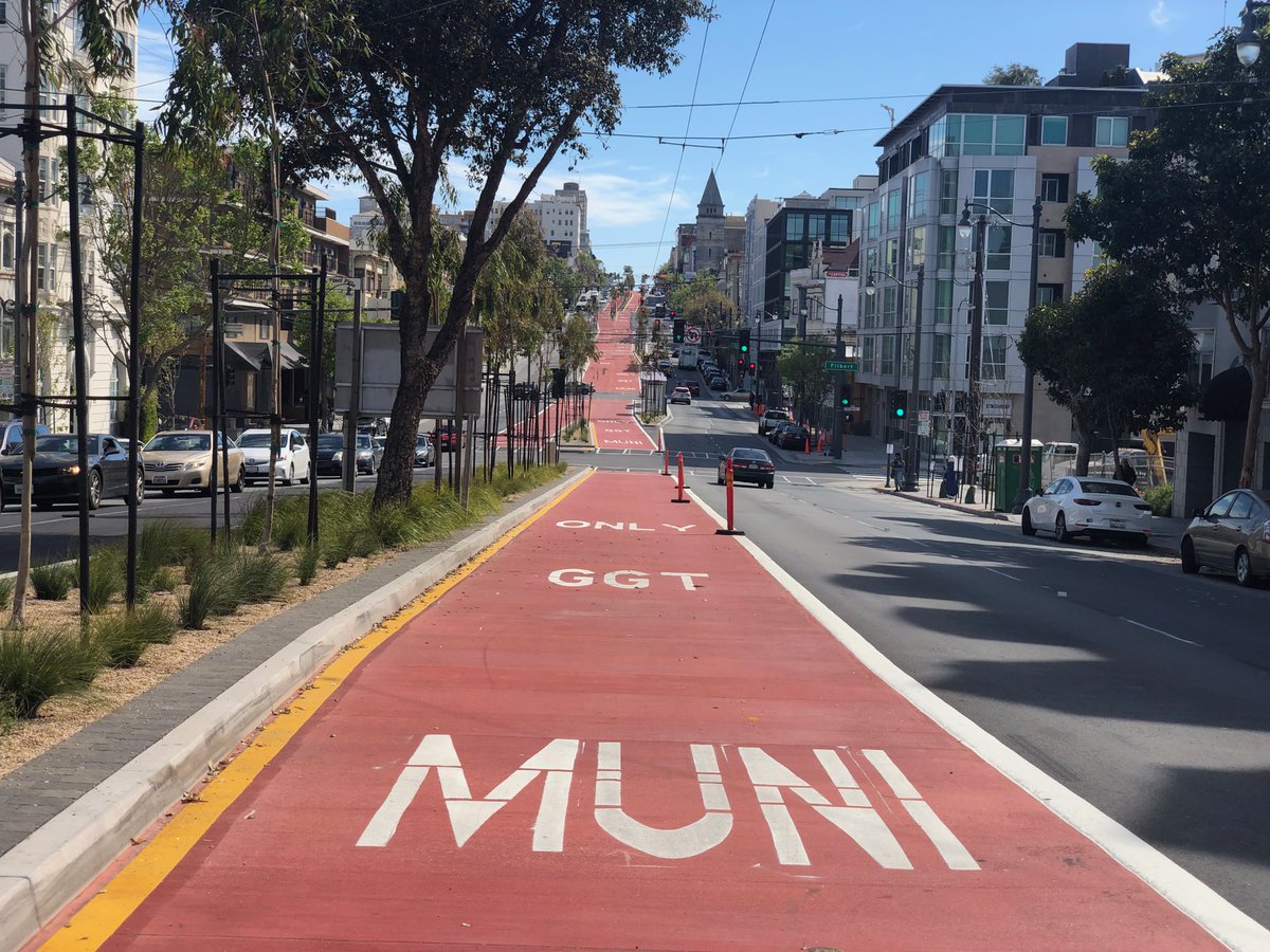 jbuckner's tweet photo. The Van Ness BRT corridor is looking so nice! Can't wait to ride it! @sfmta_muni https://t.co/BfiDKOIX0K