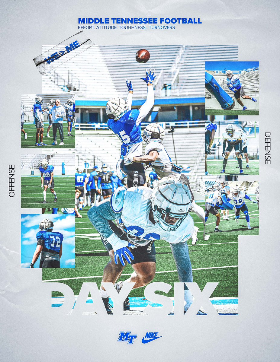 Day 6 ✅ #WeOverMe

#BlueRaiders | #SpringPractice