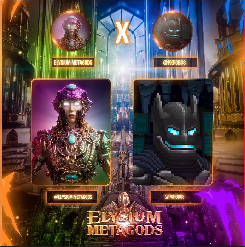 Elysium Metagods (@elysiummetagods) on Twitter photo 🏆 <a href="/ElysiumMetagods/">Elysium Metagods</a> x <a href="/pxRobos/">Robos</a>🏆
📩 Giving away 5 whitelists in <a href="/pxRobos/">Robos</a>
+ 5 in Elysium ! 📩
Rules to enter:
🤖 Follow <a href="/ElysiumMetagods/">Elysium Metagods</a> & <a href="/pxRobos/">Robos</a>
🤖 RT & Like
🤖 Tag 3 friends
24H 🏆 <a href="/ElysiumMetagods/">Elysium Metagods</a> x <a href="/pxRobos/">Robos</a>🏆
📩 Giving away 5 whitelists in <a href="/pxRobos/">Robos</a>
+ 5 in Elysium ! 📩
Rules to enter:
🤖 Follow <a href="/ElysiumMetagods/">Elysium Metagods</a> & <a href="/pxRobos/">Robos</a>
🤖 RT & Like
🤖 Tag 3 friends
24H