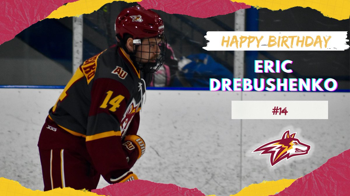 AUpuck's tweet photo. Happy Birthday To 1️⃣4️⃣ @EricDreb !!! We Hope You Have A Great One, Thanks For All The Hard Work And Dedication To This Team 🐺🤘🏻🏒🥳🎂🎉 #AUpuck #Dreb https://t.co/O5pWnA5WHj