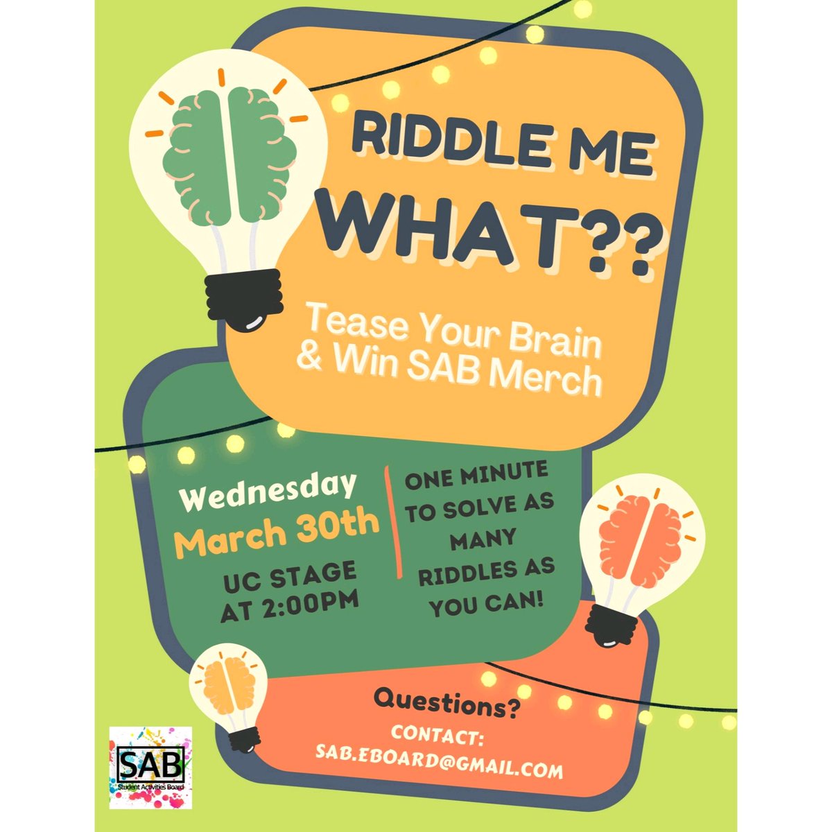 umd_sab's tweet photo. The Riddler is loose in the college and it is up to you to unleash the Batman within you? Big man in a suit of armor? Take that off, what are you? The world's greatest detective? Come one Come all &amp; Join SAB to save UM Dearborn from Gotham City's biggest criminal mastermind! https://t.co/skCGEKb3WE