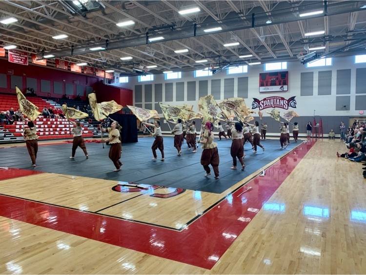Sanford’s Winter Guard just performed on the Partner’s Bank Gymnasium floor and rocked the house!  Outstanding performance Spartans!  #SpartanPride