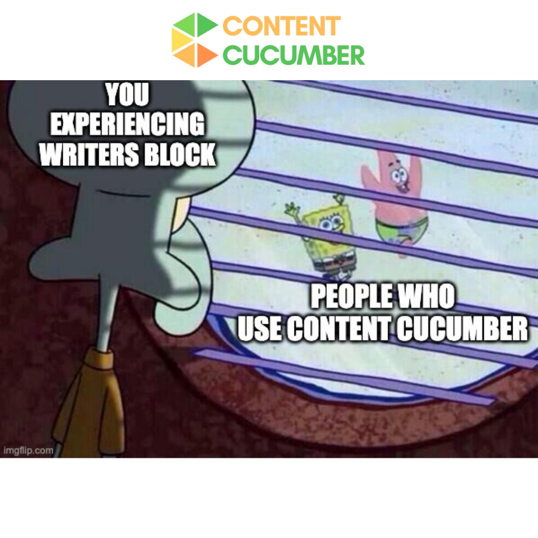 ContentCucumber's tweet image. Jealous of Spongebob and Patrick? Book a demo today to see how you can get your free time back!  

zcu.io/szJt 

#MarketingTwitter #CopywritingExperts