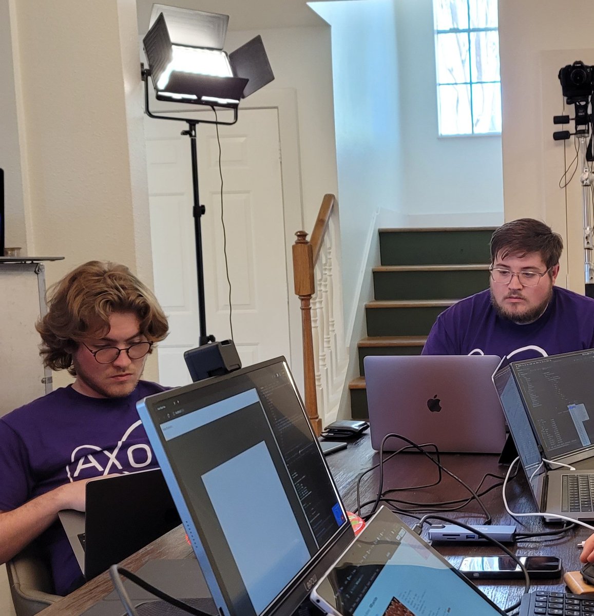 Axon_Collective's tweet photo. In a surprising, and timely turn of events, our head of media production for @CodeLaunch Houston was tapped in for our fourth engineering seat to build a solution for parsing iPhone video data for visualization in the @aikynetix's performance running app. #pivot #wecodeyoulaunch https://t.co/gJjIoLa6AX