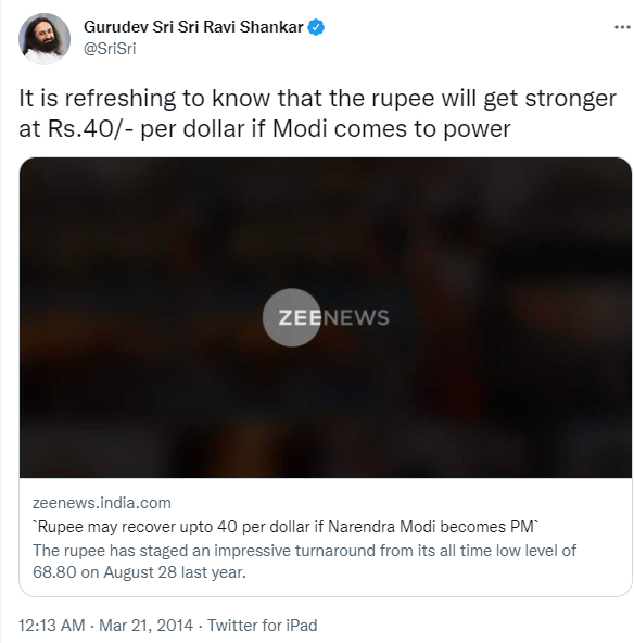 catcheronthesly's tweet photo. @DeekshaNRaut Farm incomes were supposed to double by 2022. Didn't happen.

Petrol price was supposed to go down to Rs. 30/lt as per Baba Ramdev. It almost quadrupled. Double Sri said Dollar will be Rs 40. It almost doubled.

This New India is indeed very weird. https://t.co/Mx0Y7Btqwk