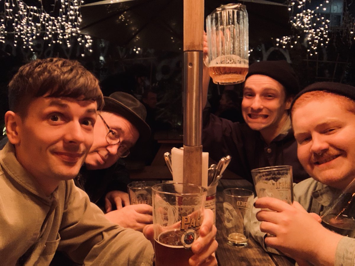 HeistOrHit's tweet photo. Stephen &amp; Audun in America with managers Martin &amp; Mick from Heist or Hit. Miss you both!! #TimsTwitterListeningParty https://t.co/lSxpzZfcWN