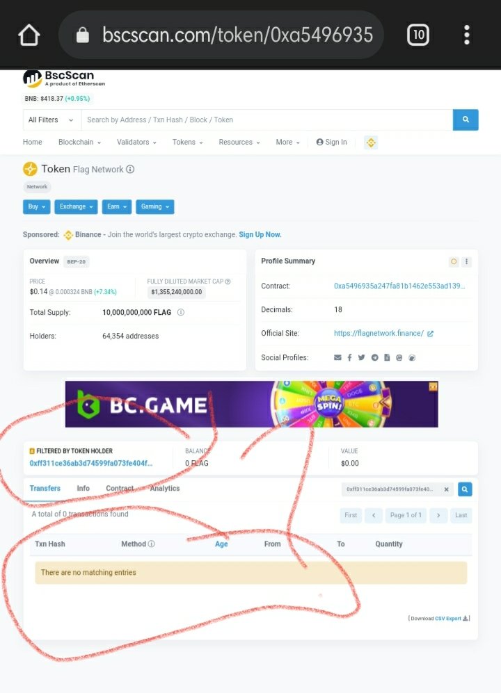 TheSungba's tweet photo. The first two addresses marked in first image have sold highest number of @flagnetwork_NFT but while checking the wallet transactions there are nor records of txn hashes. Red Flag.🚩🚩🚩 Bunch of thieves stealing money from innocent people. #Scam #FlagNetwork #Flagnetwork_NFT https://t.co/hQACGEQ4Wl