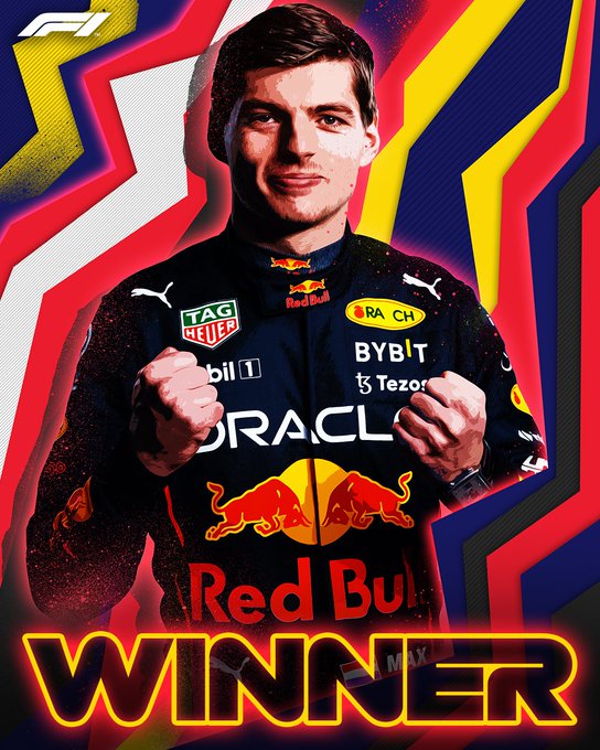 Max Verstappen'in Suudi Arabistan Grand Prix'si sonrası F1 Twitter hesabı için hazırlanan görseli