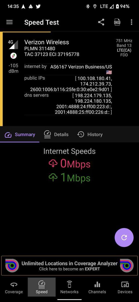 RossRogers's tweet photo. @Verizon junk internet in Palm Coast Florida. Come on Verizon get your stuff together. https://t.co/sQGUV9EQtQ
