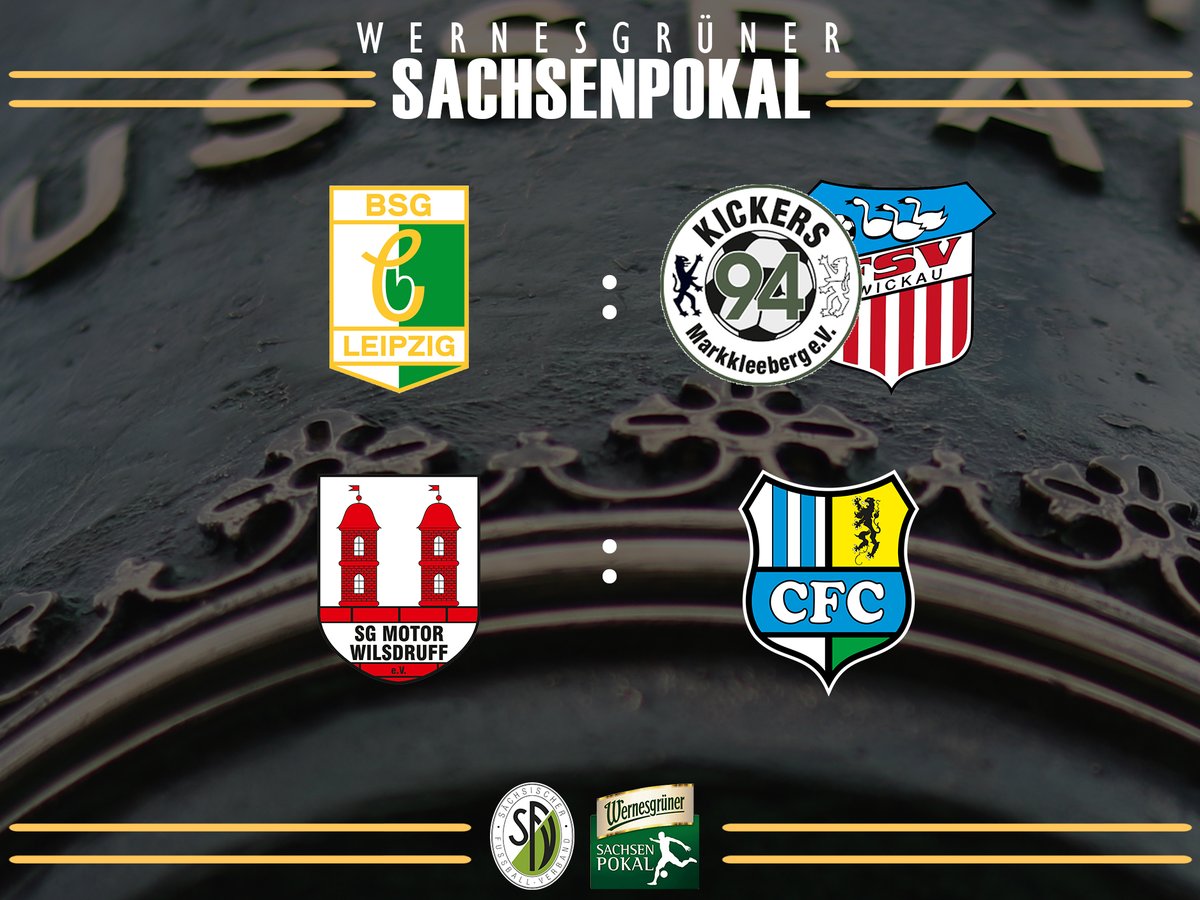 sfv_online's tweet photo. ⚪🏆🟢In der Halbzeit des Viertelfinalspiels in #Schiebock (BFV08 v CFC) wurden heute die Begegnungen für das #Halbfinale im Wernesgr��ner Sachsen🏆 ausgelost‼ Die Chemnitzer haben sich in Bischofswerda mit 3:1 durchgesetzt. Damit sieht das Tableau fürs Halbfinale wie folgt aus👇 https://t.co/7eud2WF4GL