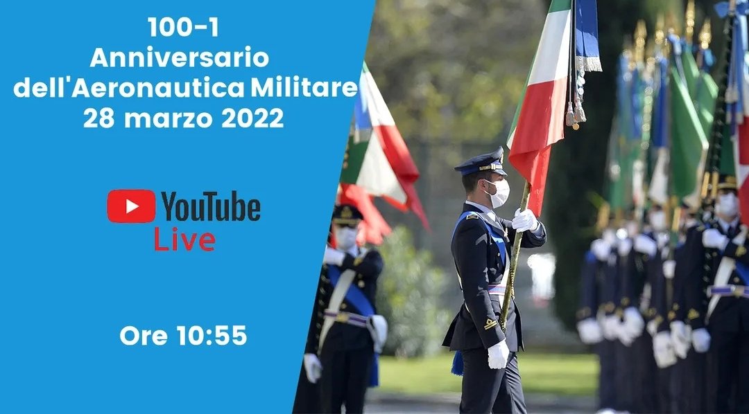assoaeroarma's tweet photo. 𝐕𝐞𝐫𝐬𝐨 #𝐀𝐞𝐫𝐨𝐧𝐚𝐮𝐭𝐢𝐜𝐚𝐌𝐢𝐥𝐢𝐭𝐚𝐫𝐞𝟏𝟎𝟎
Domani #28Marzo sarà celebrato il "100-1" 99º Anniversario costituzione #AeronauticaMilitare
L’evento sarà trasmesso in diretta #YouTube dalle ore 10:55. Stay tuned! 📹 https://t.co/BzscNnoBkI
#AviatoridItalia #CentenarioAM https://t.co/dnQZ73vspe