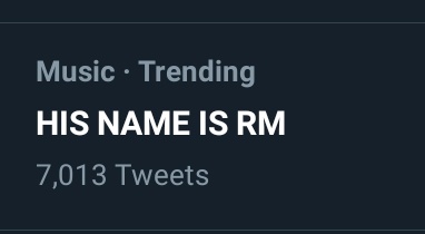 RM_pakistan's tweet photo. [#RMTrends]

"HIS NAME IS RM" is in the top trends of Pakistan right now

Stream Intro: Persona 💜💜

📎https://t.co/Ii0xcUECQj https://t.co/NMgmite49z