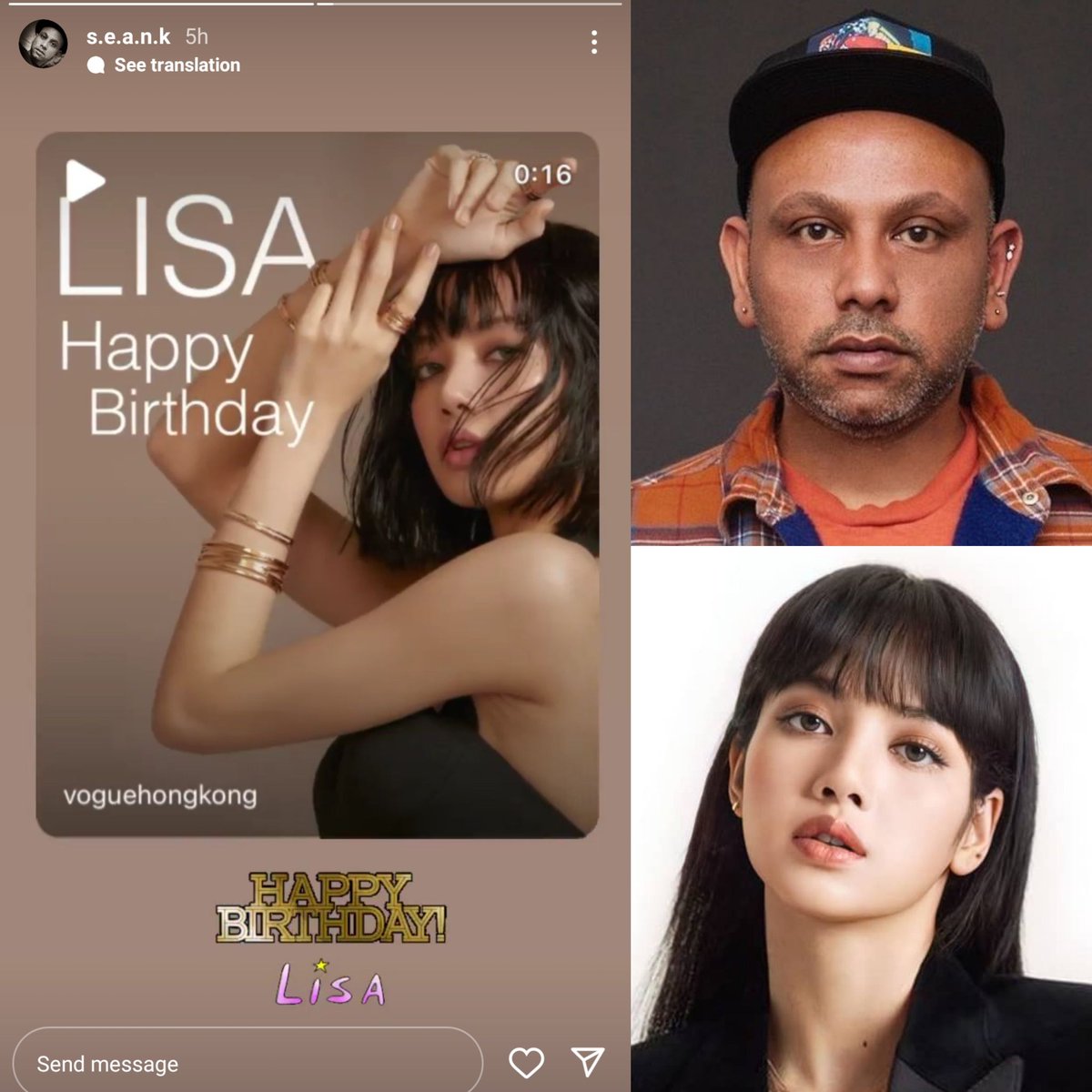 lisacelebreties's tweet photo. 9)Musician ZHC has added Lisa's birthday post to his story.
10)Vogue fashion director Sean K shared Lisa's birthday video. And he celebrated Lisa's birthday.
#ZHC #SEANK #LISA https://t.co/9MoH4DyOHa