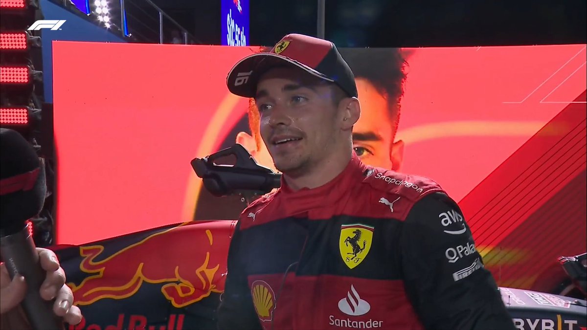 F1's tweet image. CHARLES: "It wasn't enough today, but oh my god, I really enjoyed that race! It's hard racing but it's fair, every race should be like this. It was fun, I'm obviously disappointed, I wanted to win today"

#SaudiArabianGP #F1