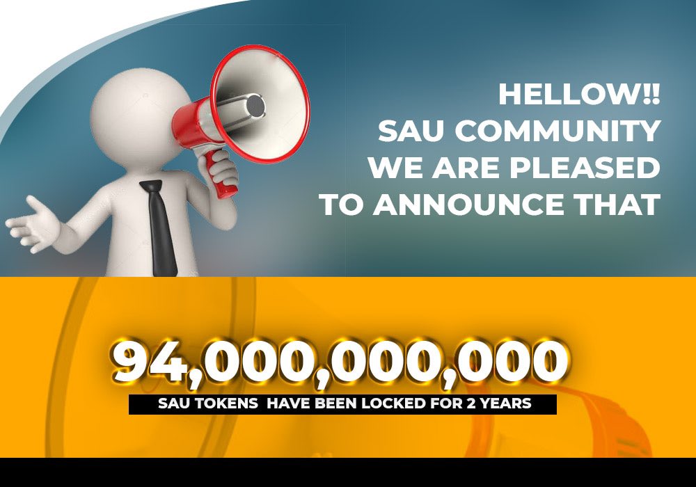Saucoinofficial's tweet photo. Hellow SAU community we are pleased to announce that 94,000,000,000 $SAU Tokens have been locked for 2 years
Visit below link to see locked Tokens
https://t.co/zu4Zliz27E https://t.co/dKWMJscp38