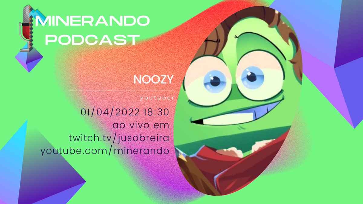 minerandopdc's tweet photo. O Próximo Minerando Podcast é com o @NoozyGraphics, faça perguntas para ele aqui que ele irá responder no dia 01/04 às 18:30 nos canais: 

twitch: https://t.co/3vYvH4TosC  

youtube: https://t.co/BE7eiXcXhn https://t.co/RQWN2D1WZR