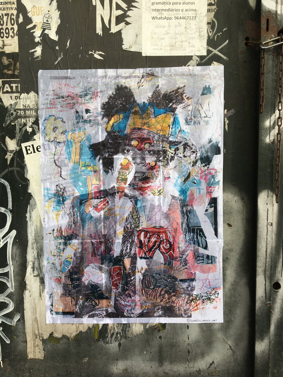 gsoaresart's tweet image. SAMO on streets 

#lambelambe #wheatpaste , 2021.