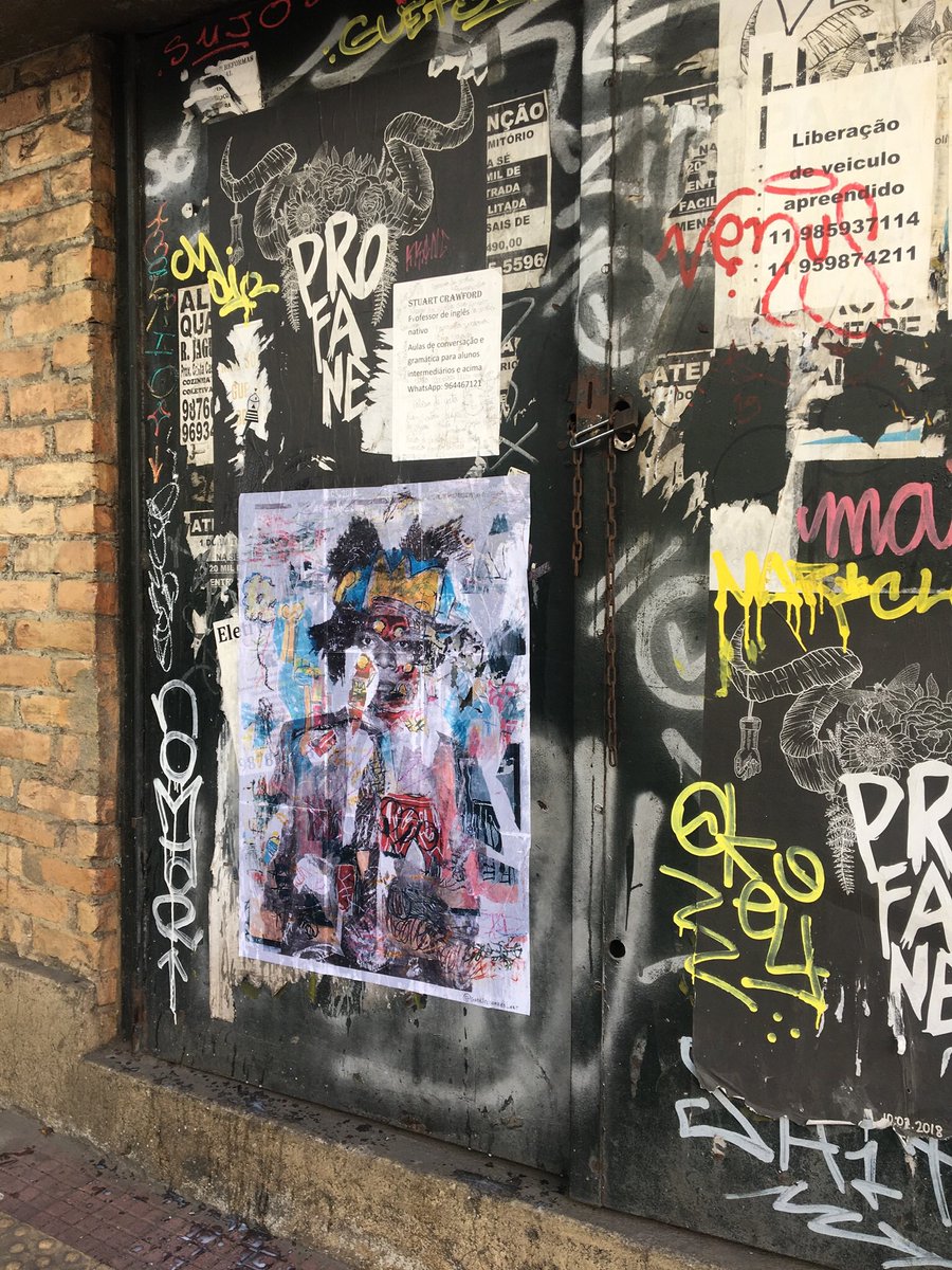 gsoaresart's tweet image. SAMO on streets 

#lambelambe #wheatpaste , 2021.