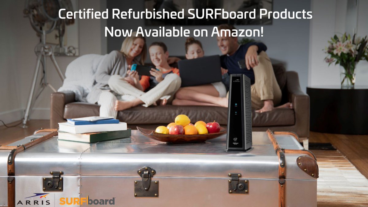 ARRIS's tweet image. Looking for a deal on #ARRISSURFboard units? We now offer certified refurbished SURFboard units on our Amazon page. Click here to see what #cablemodems and #WiFigateways are available today. amzn.to/3MWfwtv #arris #refurbished #homenetwork