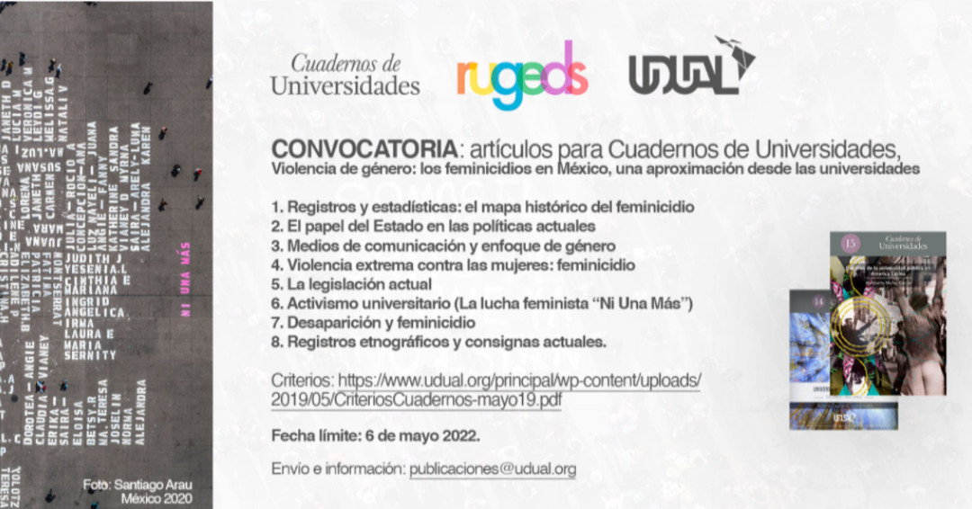 Facultad_Artes's tweet photo. #Participa en la publicación Cuadernos de Universidades de la Red Universitaria de Géneros, Equidad y Diversidad Sexual #RUGEDS de la Unión de Universidades de América Latina y el Caribe #UDUAL
Hasta el 6 de mayo
https://t.co/Gw2hWKRLlu https://t.co/jpUI0PedRE