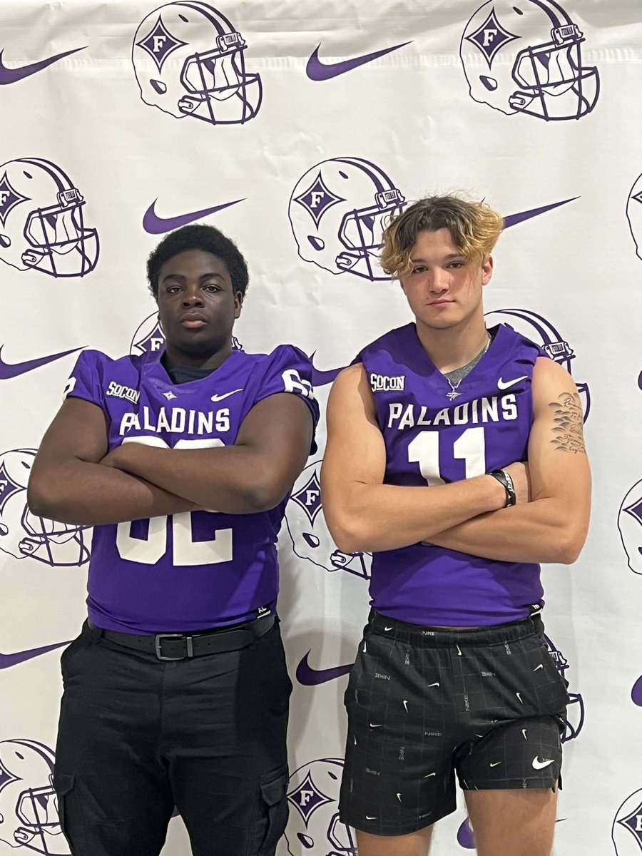Had a great time at Furman University yesterday! Thank you for having me and my teammates. GO PALADINS!!🟣⚪️<a href="/PaladinFootball/">Furman Football</a> <a href="/FUCoachHendrix/">Clay Hendrix</a> <a href="/CoachCutch/">Matt McCutchan</a> <a href="/Coach_DVaughn/">Duane Vaughn</a> <a href="/coachdtwhite/">Derek White</a> <a href="/coachearnhardt/">Dale Earnhardt</a> <a href="/DamonWillingham/">CoachWillingham</a> <a href="/CoachGerry10/">Gerry Sasa</a>