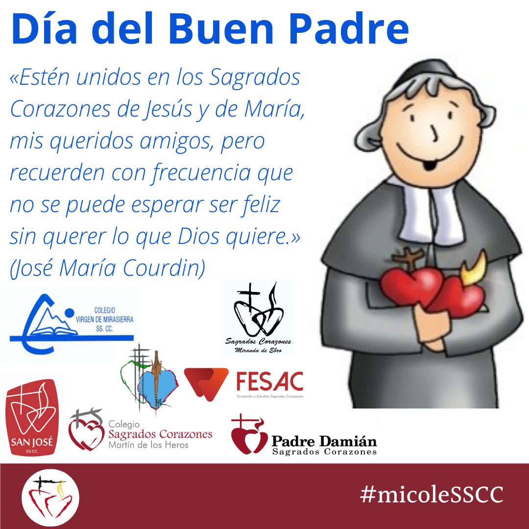 PadreDamianSSCC's tweet photo. ¡FELIZ DÍA DE BUEN PADRE! 
@NtraSradeLaPaz @SSCCMiranda @VMirasierraSSCC @colegio_sscc @FESACSSCC @SanJoseSSCC #todossomosuno #todosjuntosmejor #construimosjuntos #totssomun #totsjuntsmillor #construïmjunts #micolesscc #YoSoySagrados #JoSocSagrados #SomEscolaReligiosa https://t.co/payGUcQGIO