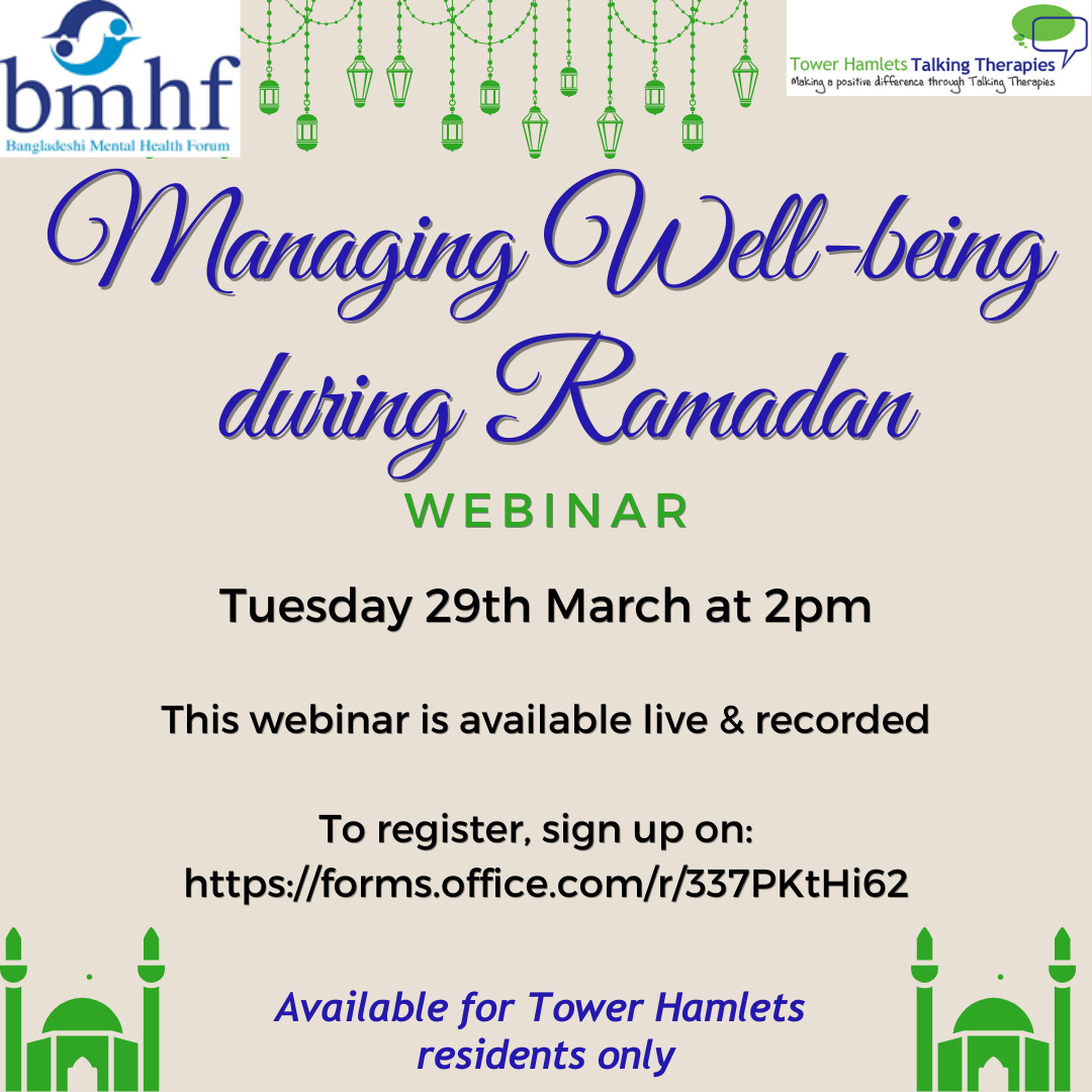 Bangladeshi Mental Health Forum (BMHF) (@mentalforum) on Twitter photo Please retweet and share this important webinar to residents of Tower Hamlets, <a href="/THTTherapies/">Tower Hamlets Talking Therapies</a> <a href="/TowerHamletsNow/">Tower Hamlets Council</a> <a href="/NHS_ELFT/">East London NHS Foundation Trust (ELFT)</a> Please retweet and share this important webinar to residents of Tower Hamlets, <a href="/THTTherapies/">Tower Hamlets Talking Therapies</a> <a href="/TowerHamletsNow/">Tower Hamlets Council</a> <a href="/NHS_ELFT/">East London NHS Foundation Trust (ELFT)</a>